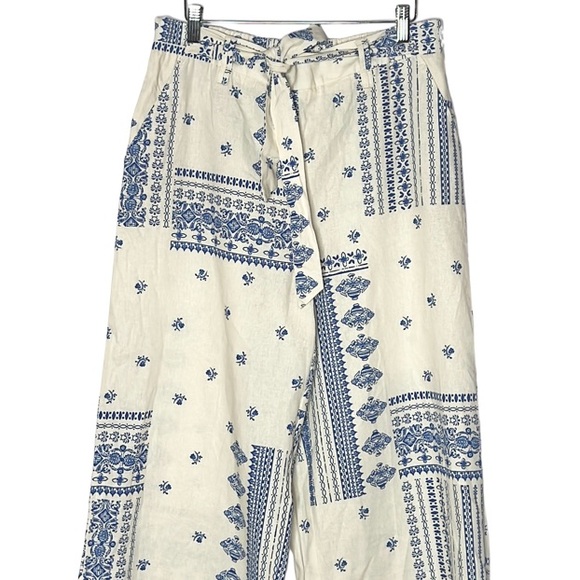 NWT Joie Linen Wide Leg Cropped linen blend Pants size 10. - Picture 2 of 7